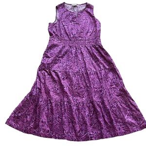 J Jill Santa Rosa Dress Sleeveless Midi Dress Sz M Pocket Paisley Floral